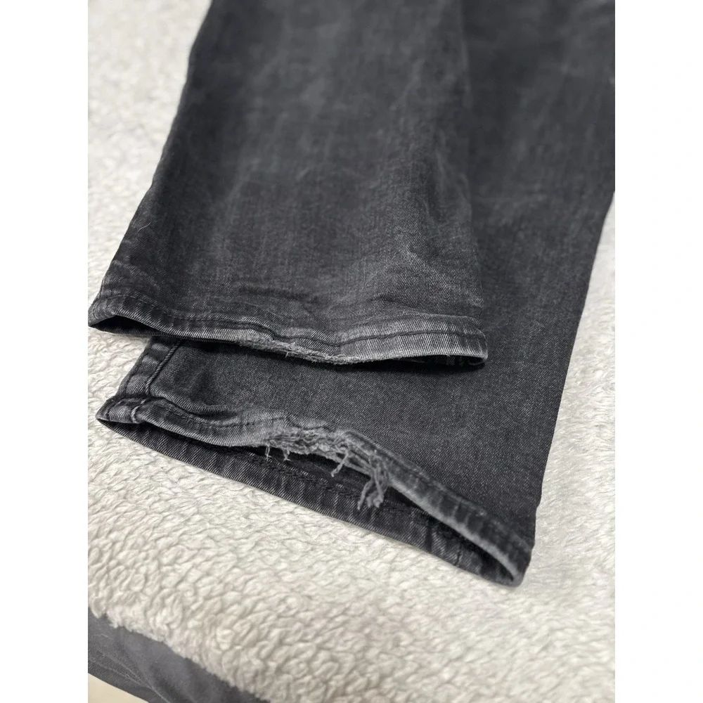 True Religion Ricky Relaxed‎ Straight Jeans Men's 36x32 Black Faded Flap Pocket